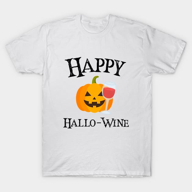 "Happy Hallo-wine" Halloween Design T-Shirt by RJCatch